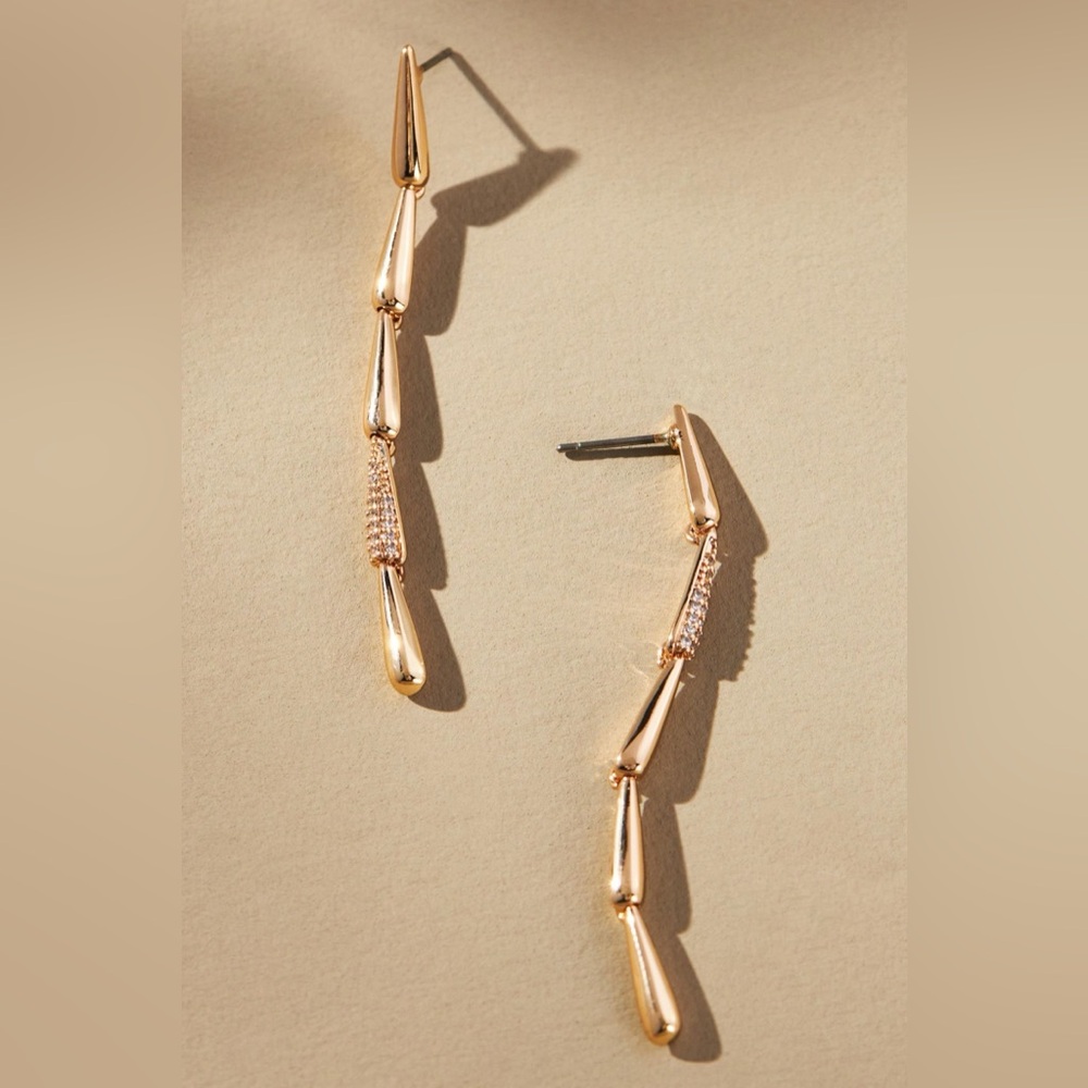 Anthropologie Gold Droplets Drop Earrings